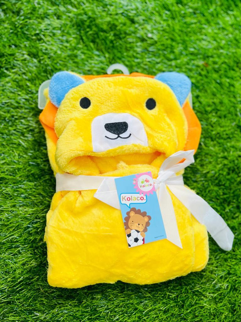 High Quality Imported Winter Baby Cartoon Character Hooded Blanket