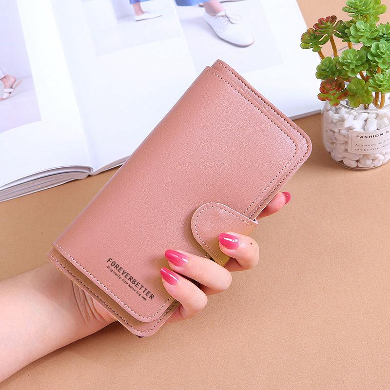 Women Long wallet PU Leather Clutch wallets Cardholders Buckle Zippers Money Clips Multi-Card Option Female Coin Purses wallet for girls