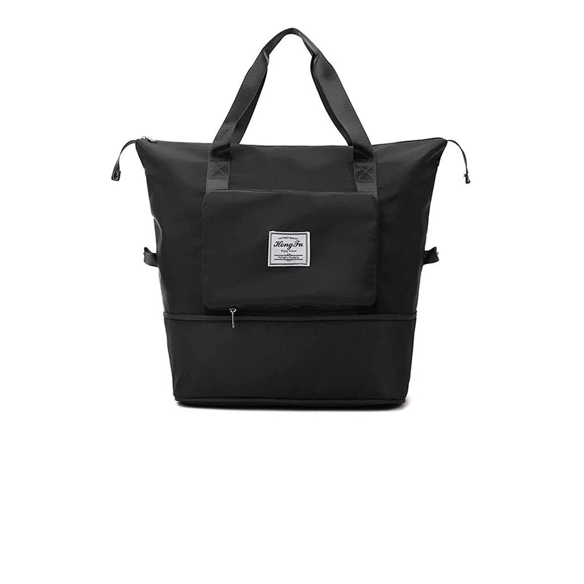 NEW LARGE CAPACITY MULTIFUNCTIONAL FOLDING TRAVEL BAG , DUFFEL BAG , DRY AND WET SEPARATION SPORTS WATERPROOF LUGGAGE TOTE HANDBAG TRAVEL BAG GYM YOGA STORAGE BAG FOR WOMEN AND MEN (black)