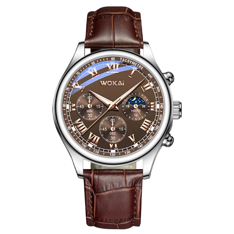 Men Business Wrist Watch Quartz Casual Belt Men's Watch Brown Watch