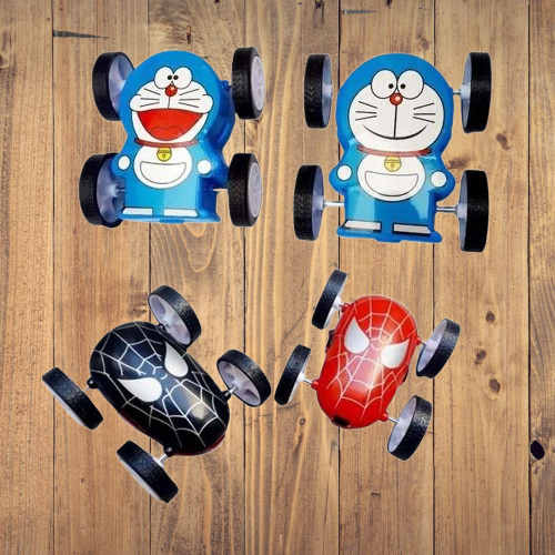 Friction Power Doremon and Spider Men Car for Kids