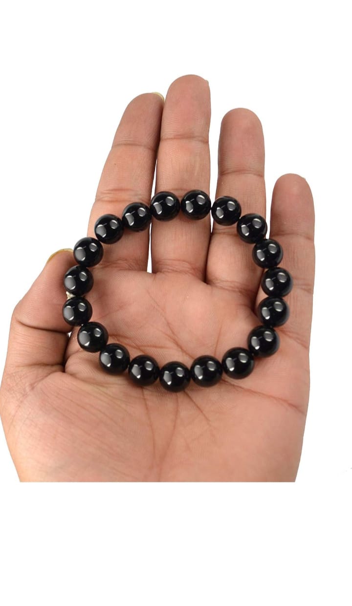 Black Beads Bracelet for Girls, Men & Women – Stylish Unisex Beaded Bracelet | Adjustable Fashion Hand Jewelry Gift