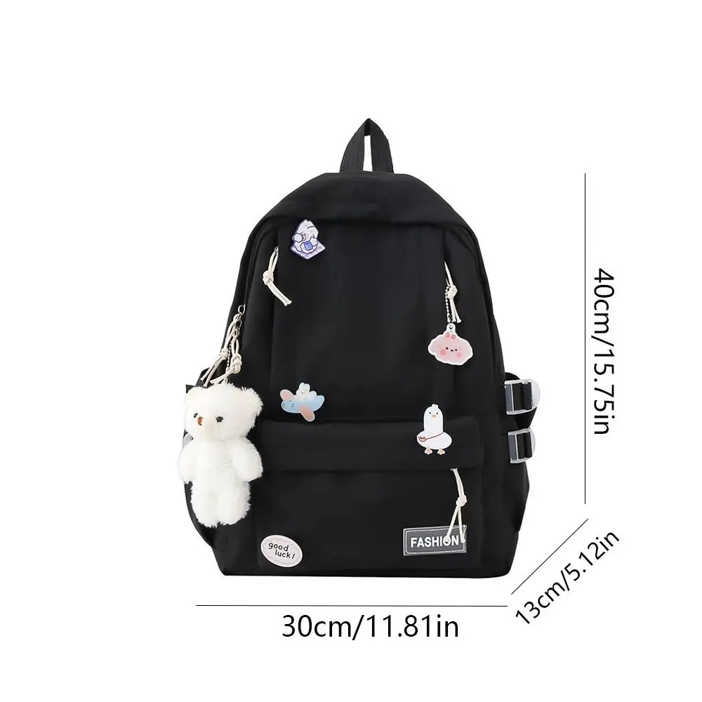 School Bag for Girls – All-Season Mesh Nylon Japanese Fashion Multi-Pocket Backpack for Teenagers & Students