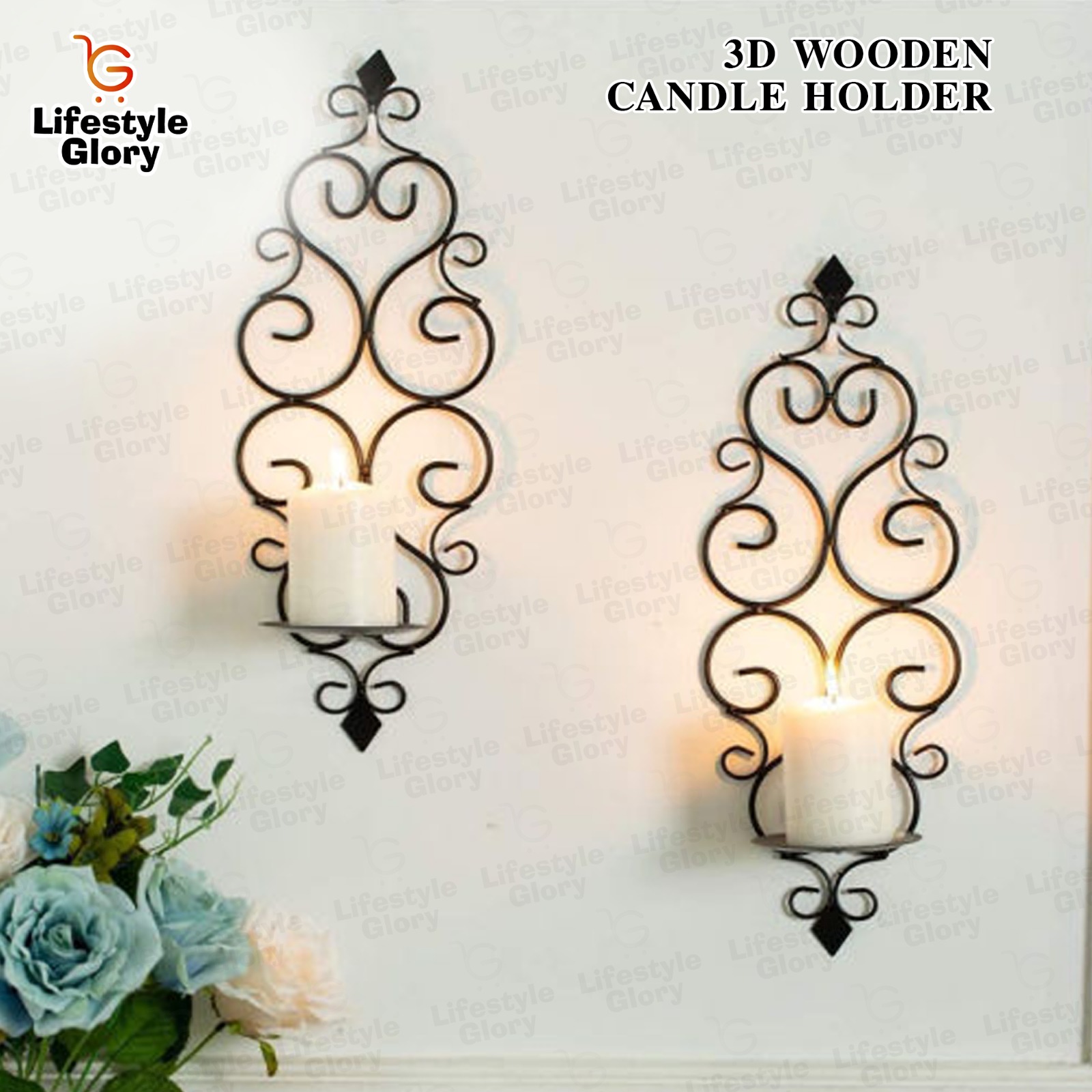 Lifestyle Glory Brand Wall Sconces , Wall Decorative Shelves, Home Decoration items, Wall Hangings, Candle Holders, Wooden Wall Decorations, Wooden Wall Scones, Wall Scones Candle, Home Decor