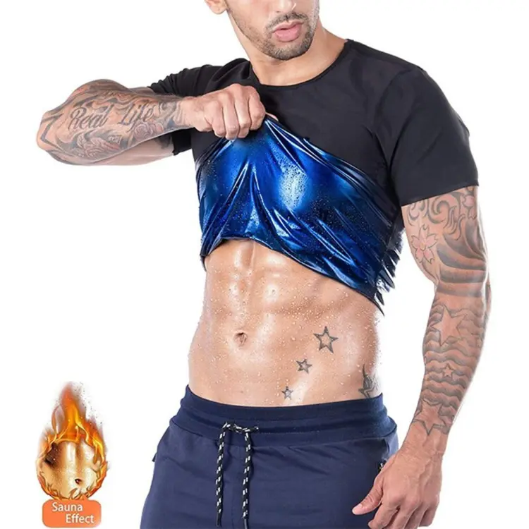 Men Fitness Shapewear Thermo T Shirt Waist Tummy Control Slimming Body  Shirt Waist Trainer Sauna Fat Burner Workout Tank Tops