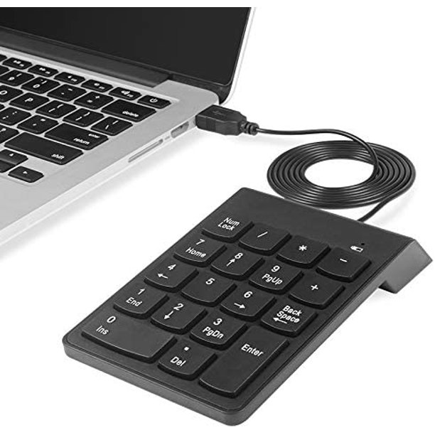 USB Numeric Keypad, Portable Mini Wired Numpad, 18 Keys Accounting Number Keyboard Extension, For Laptop Desktop Computer PC, Black