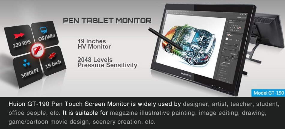 huion gt 190 art drawing graphics monitor drawing tablet 19