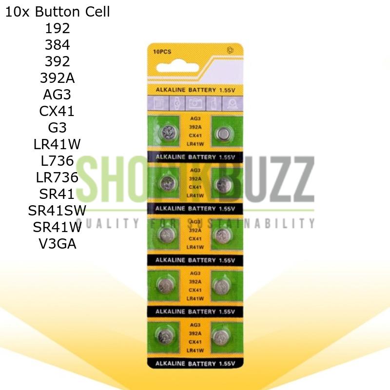 Cell & Battery Coin Button Battery Camera Calculator Watch AG9 LR41 10pcs  |   Circuit Town