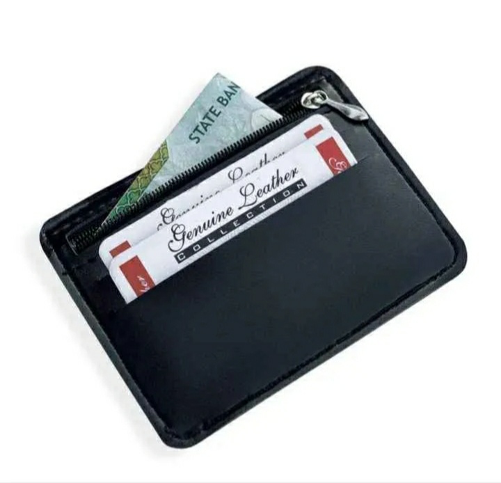 New Slim 9 Pockets Button Down Card Holder Mini Zipper PU Leather Wallet for Men's