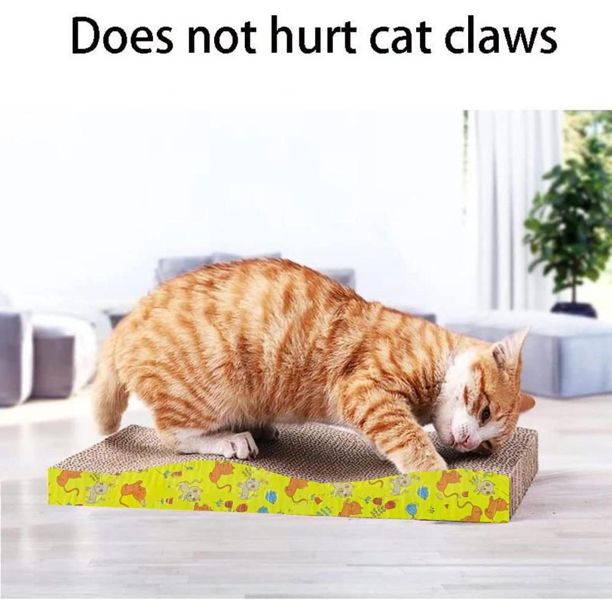MARGOUN Cat Scratcher Cardboard Cat Scratch Pad Wave Design
