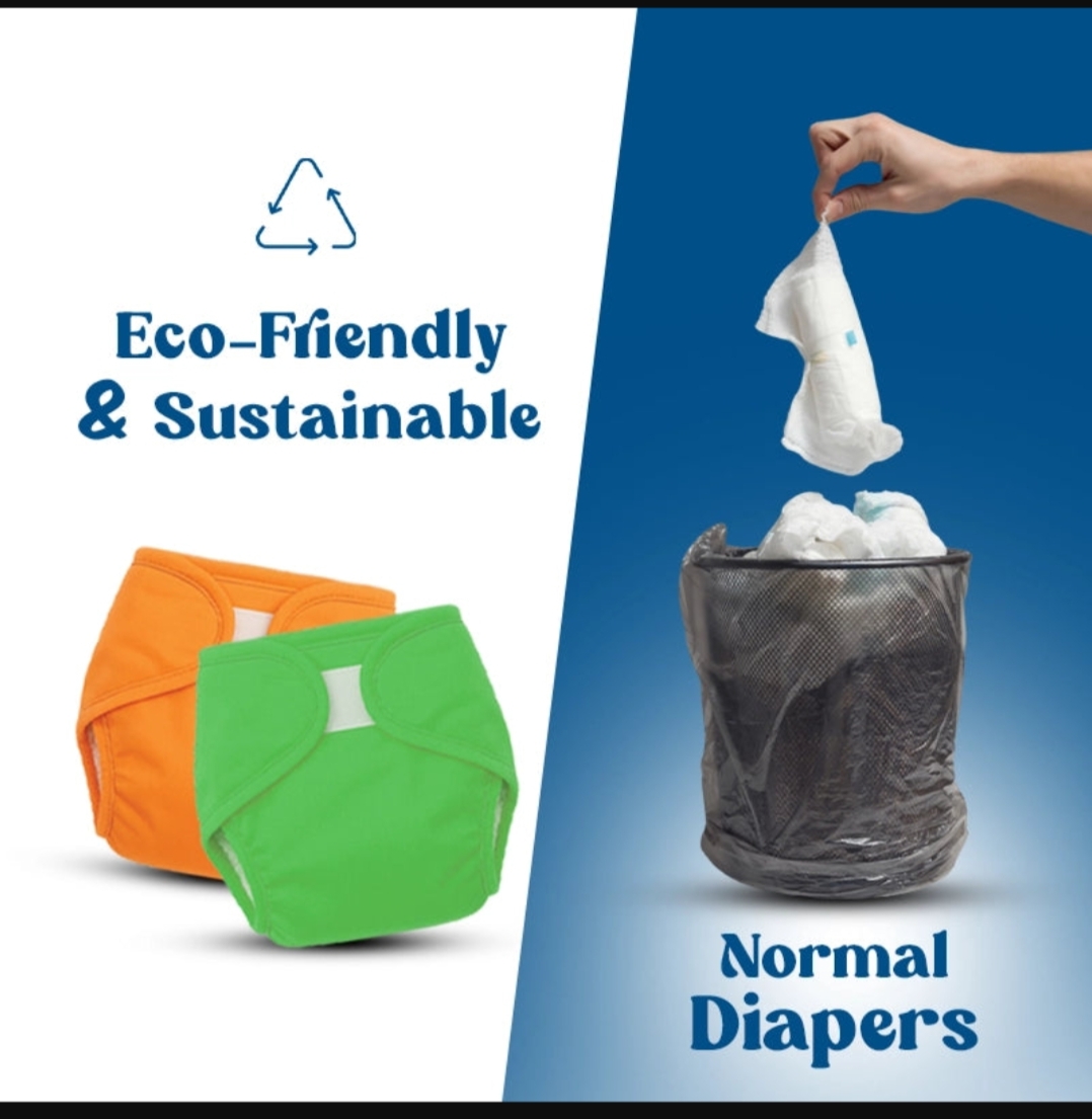 High Quality Reusable Baby Cloth Diaper | Adjustable Washable Cotton Nappy | Leak-Proof Baby Diaper Cover | Soft & Comfortable for Newborn Boys & Girls