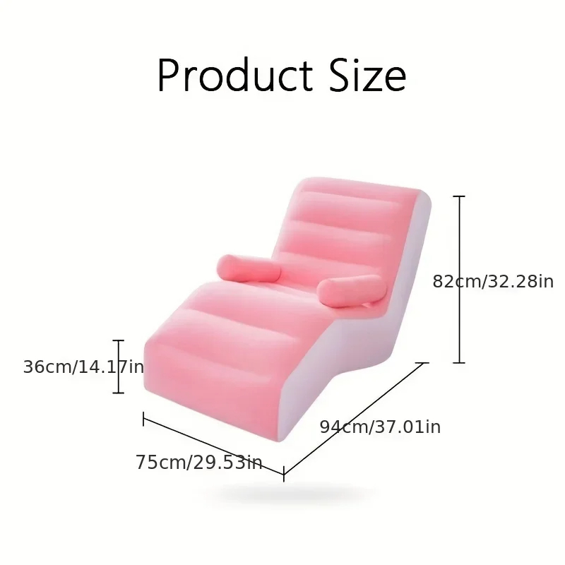 Inflatable Lounge Sofa Chair 140cm | Lazy Couch for Living Room | Ergonomic Reading Lounge Chair | Portable Air Sofa | Ergonomic Air Recliner for Reading, Gaming & Living Room Use