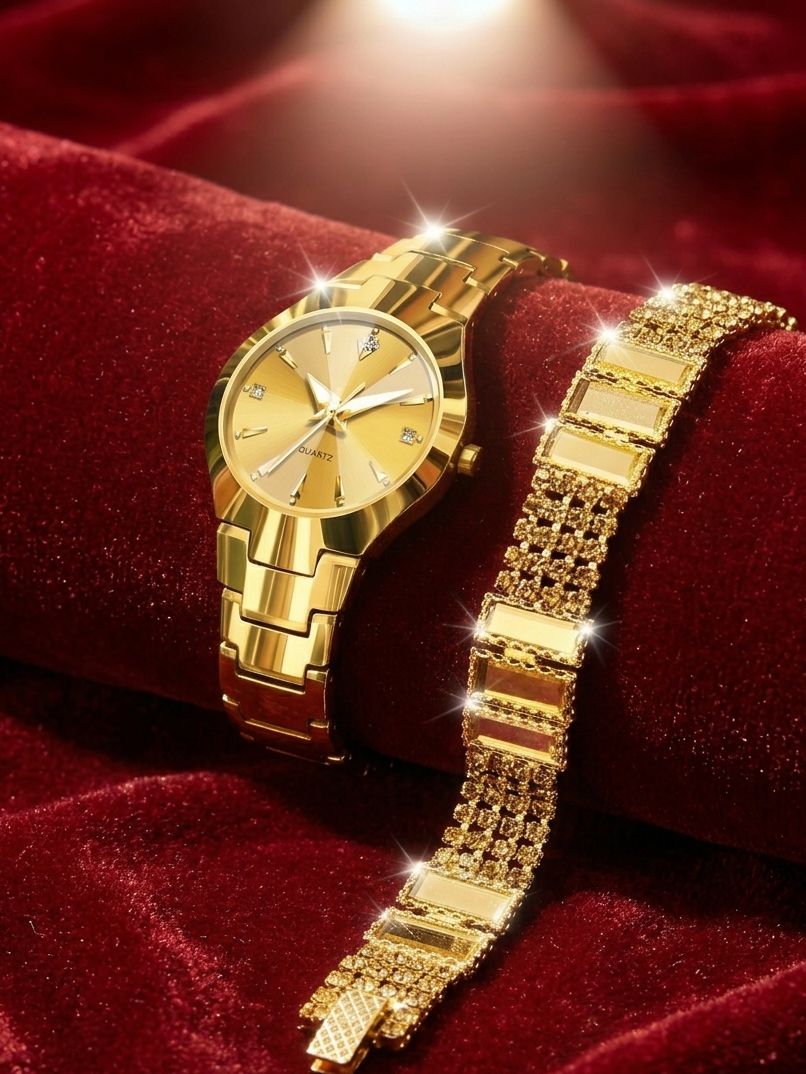 Luxurious Ladies Golden Fashion Watch 100% Imported Quality Classical Collection Fashion Watch for Girl's