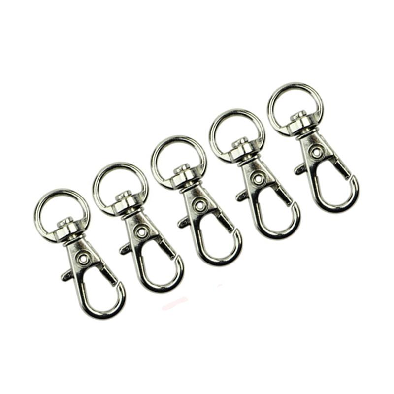 10pcs Metal Clasp Swivel Trigger Clips Snap Hooks Key Ring Bags DIY Craft  Silver