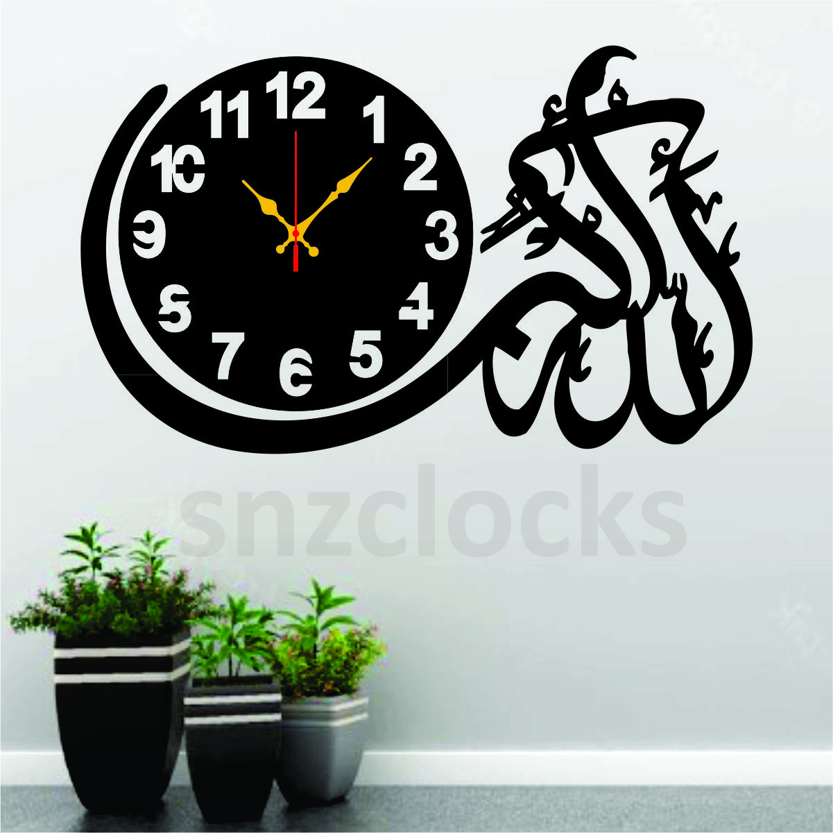 Bismilah Clock, And Butterfly Shelf,Wooden Wall Clock-3D Watch DIY Design Decoration Birds Numeral Quartz For Home Décor Living Room And Offices And For Gifts