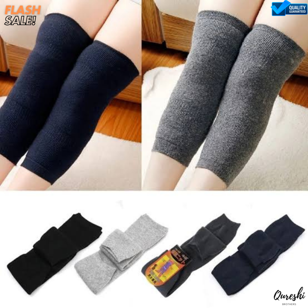 Leg Warmer Warm Knee, High Quality Fleece Inside - Brace Pad - 1 Pair Men Women Leg Warmers, Wool Blend Thermal Knee, Warmers Fashion Women Solid Color Knee High Knitted Breathable Elastic Knees Sleeves  For Men and women