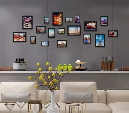 WOODEN PHOTO ONLY FRAMES - 18 PIECES WITHOUT PICTURES OR WITHOUT GLASS ON FRONT