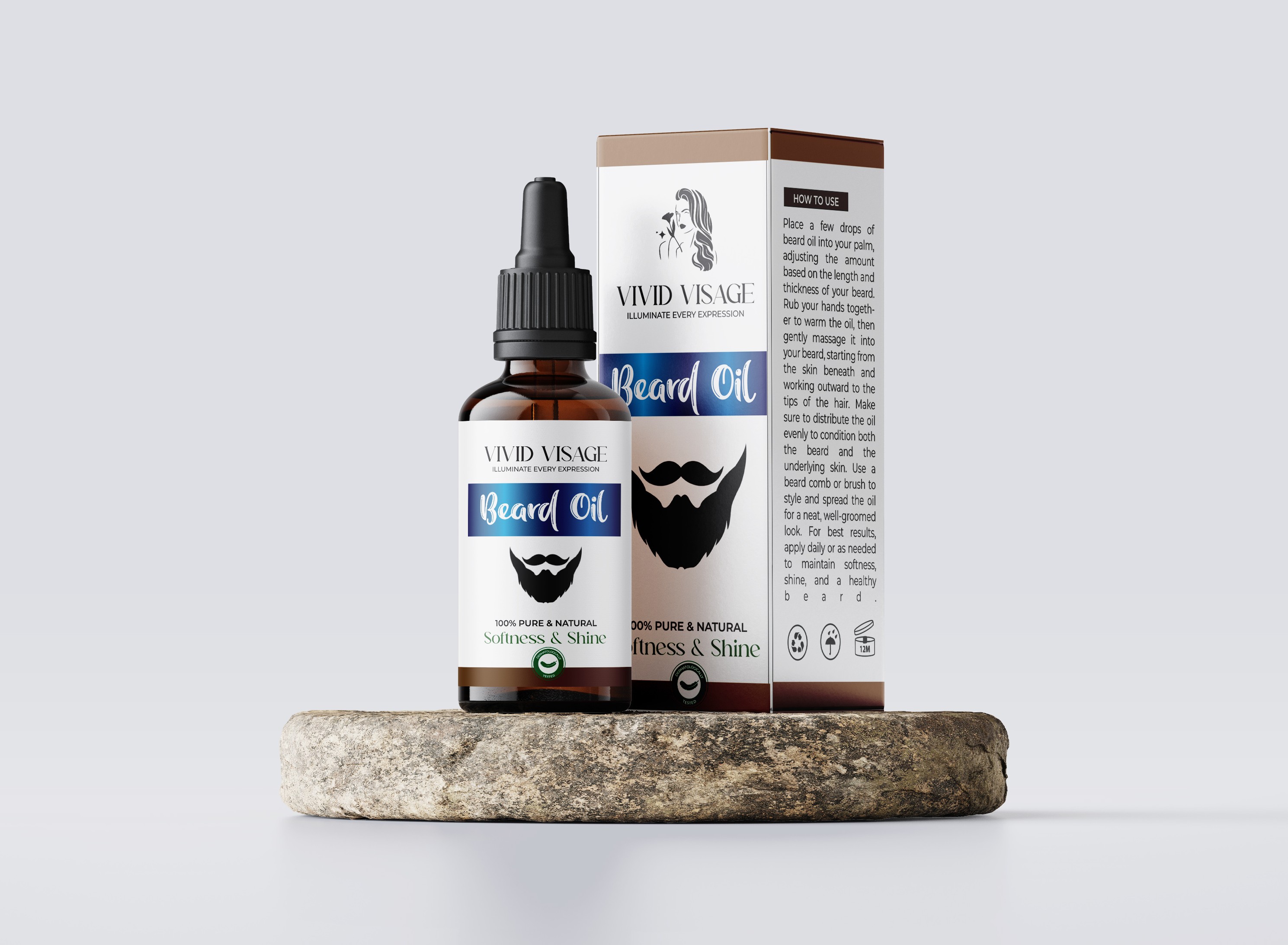Vivid Visage  Beard Oil – 100% Pure & Natural Cold-Pressed Oil