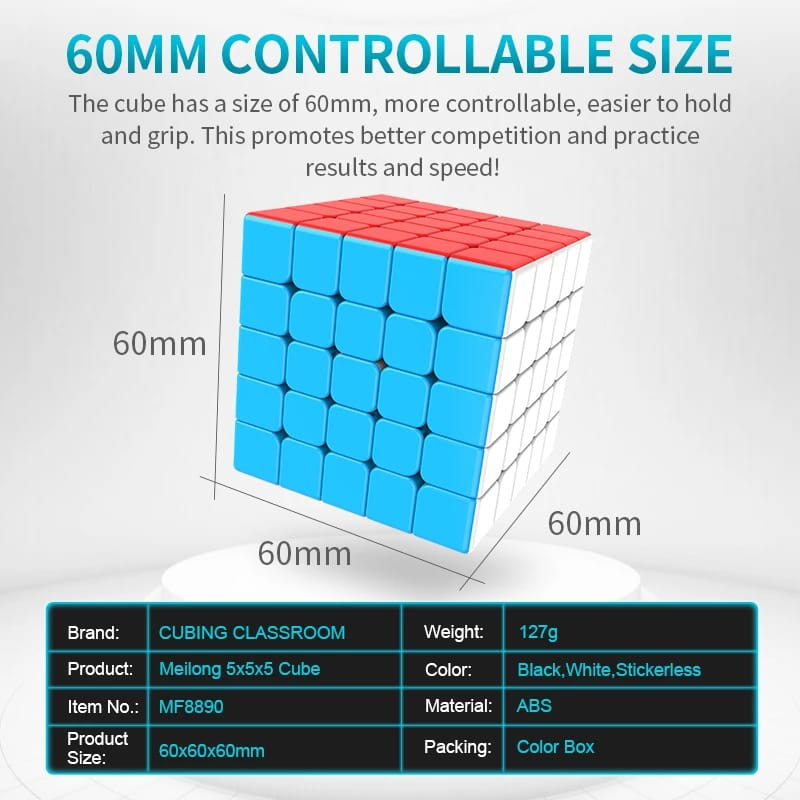 Rubiks Cube 5x5 High quality Magic Cube Stickerless Fast Speed Puzzle Toy-Rubik's Cube Educational Toy pre lubracated
