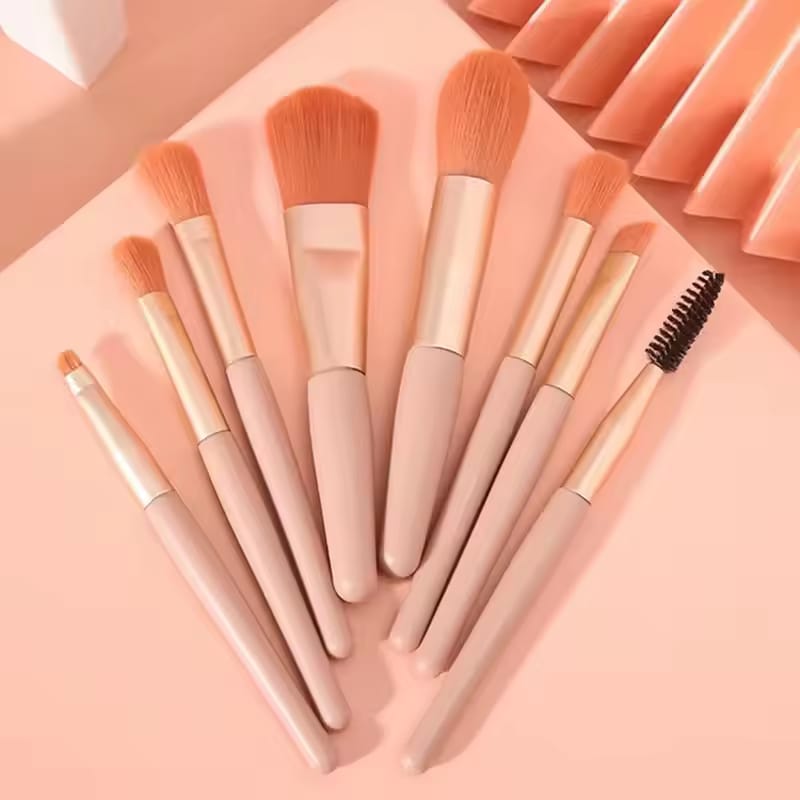 8 Pcs High Quality Mini Makeup Brush Set Cosmetics Professional Face Powder Soft Brushes Eye Shadow Foundation Powder Eyelash Lip Concealer Blush Makeup Brushes Set Kit