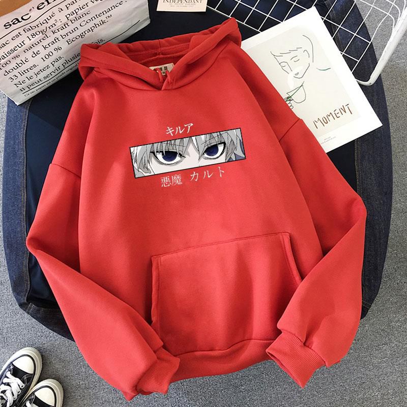 Mens Hoodies Hunter X Hunter Men Women Pullovers Hoodies Killua Zoldyck Devil Eye Print Anime Hoody Streetwear