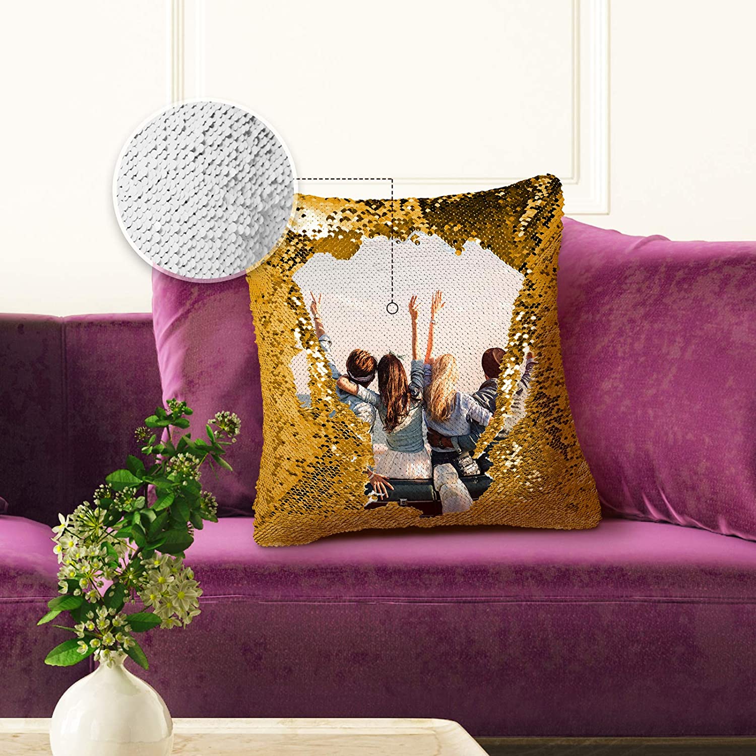 sequin pillow design