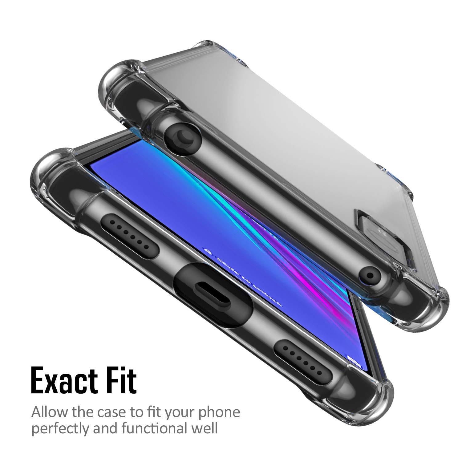 Cover Trasparente Per Huawei Y6 Pro - Custodia Slim In Silicone TPU Morbida, Antigraffio E Antiurto - Design Ultra Sottile Con Stampa Delfini E Mare