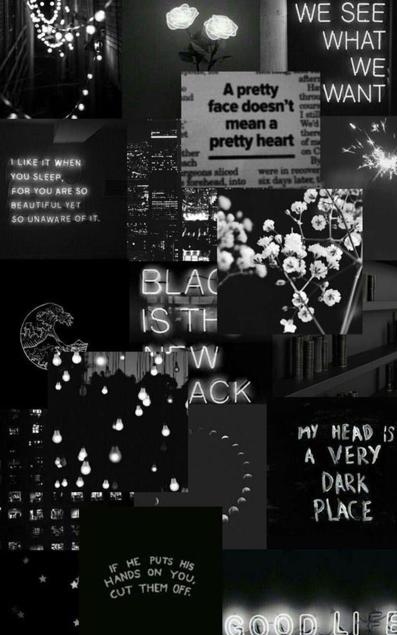 Customize 10 Black Theme Aesthetic Wall Photo Collage Cards 4x6'' For Wall Decorate