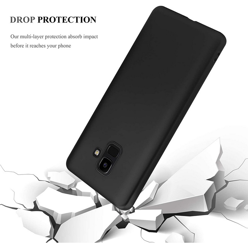 Samsung J6 Matte Black Soft Silicon Back Cover