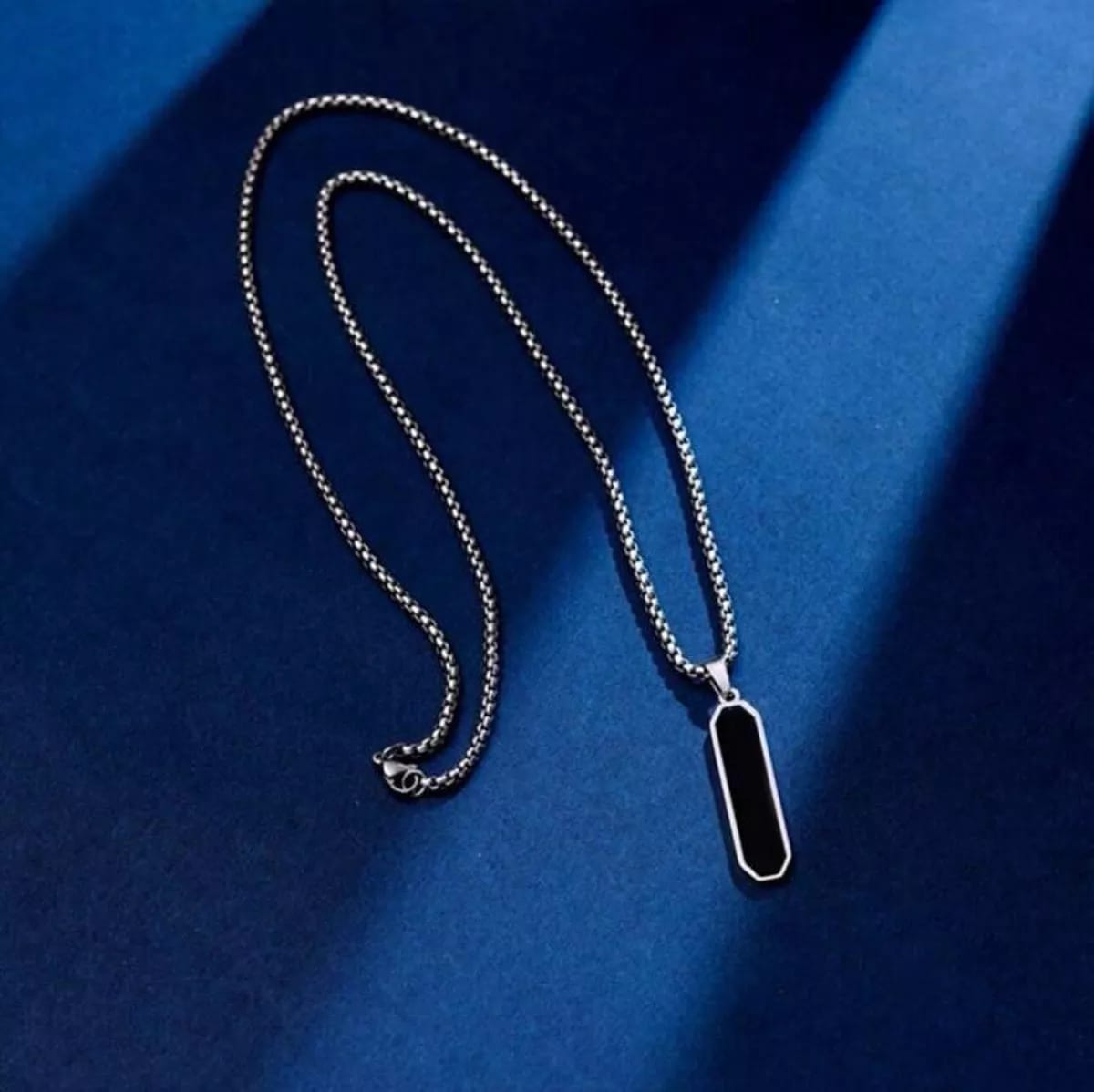 Black Titanium Steel Pendant Necklace Hip Hop Minimalist Stainless Steel Chain