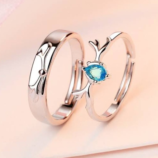 High-quality Couple Wedding Ring for Woman Men 2Pcs Love Heart Zircon Adjustable Rings Fashion Stainless Steel Engaged Jewelry