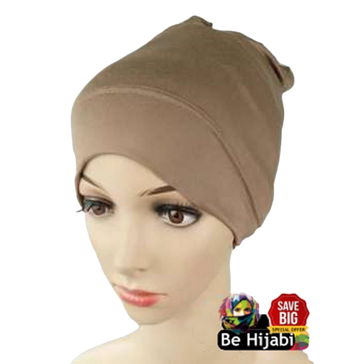 Plain brown Muslim Headscarf Inner Hijab Caps Wraps Women Islamic Under Scarf Ninja Scarf Ramadan Stretch Cotton Bonnet Caps