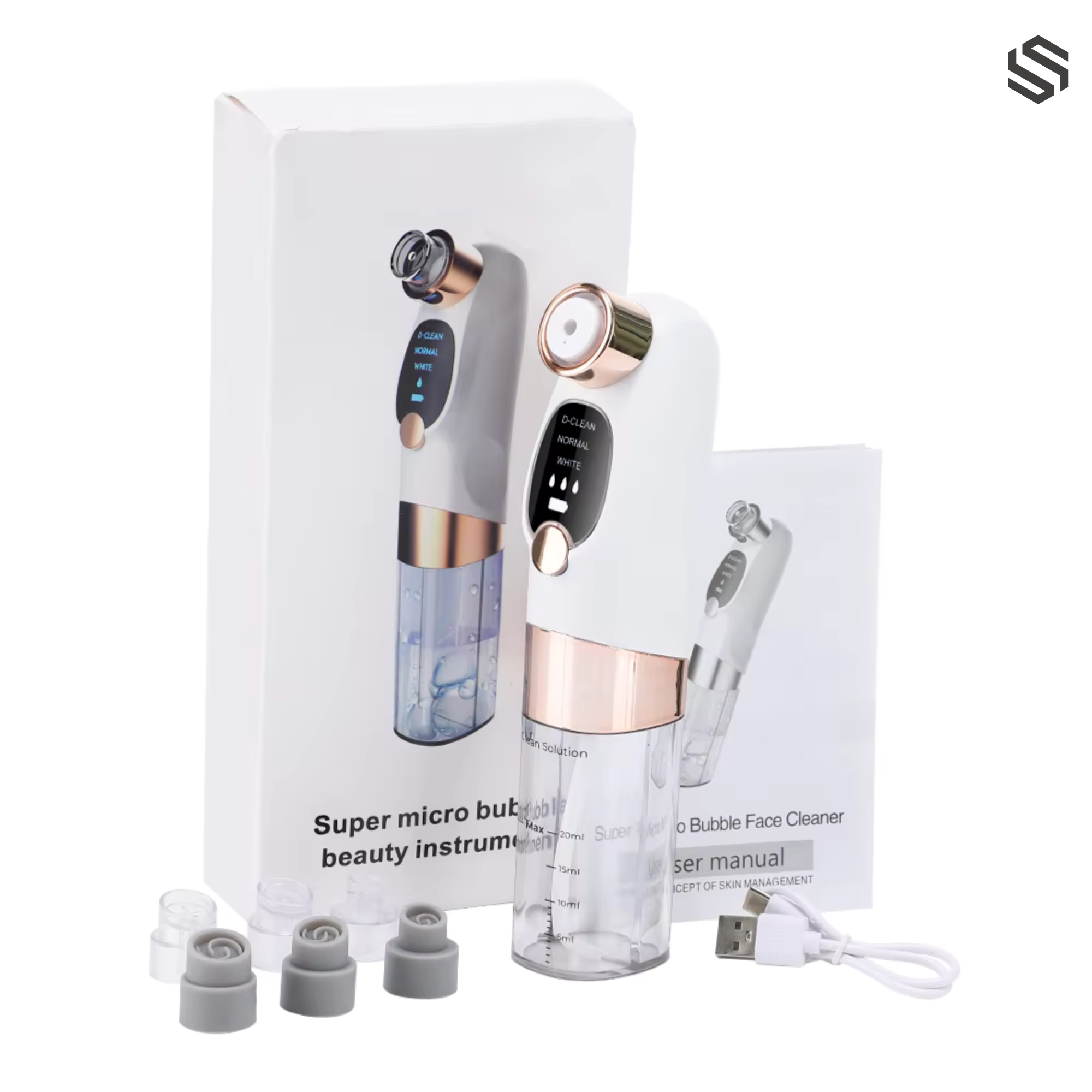 Blackhead Removal Machine Derma Suction 5 In 1 Black Head Remover Machine Acne Pimple Pore Cleaner Vacuum Tool Rechargeable Machine Oil Remover Multi-Functional Skin Care Tools Facial Beauty Device Whitehead Remover Deep face dust Cleaner