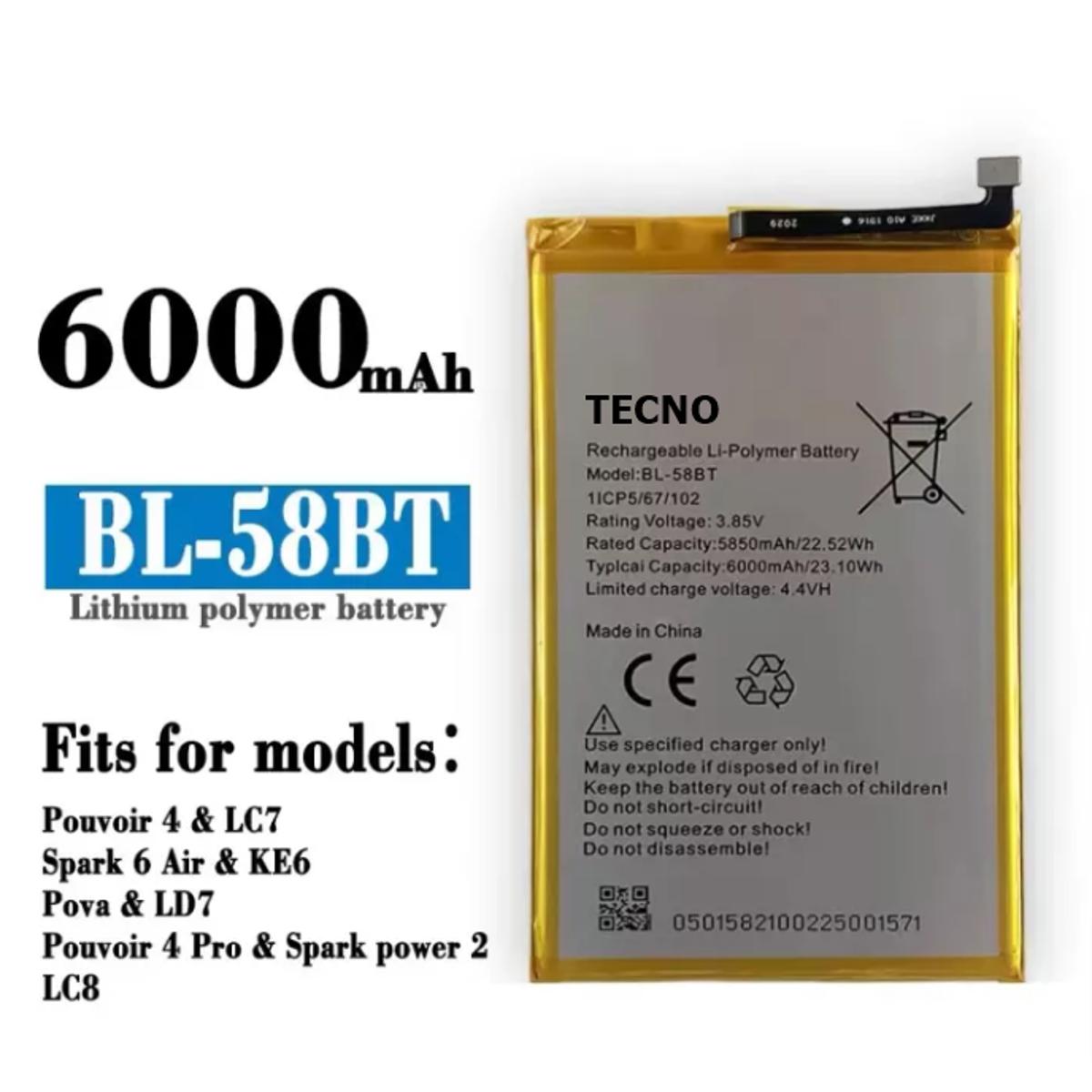 tecno ke6 battery