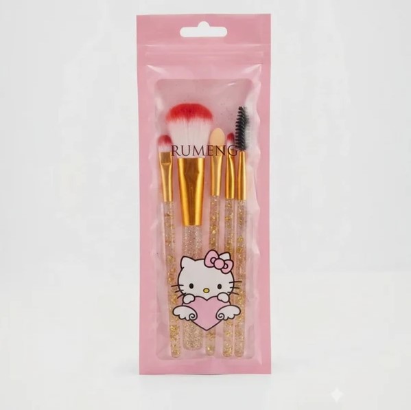 Miss Rose Hello Kitty Makeup Brushes 5pcs Set Brush For Foundation Eyebrow Filling Contour Eyelash Eyeshadow Tools