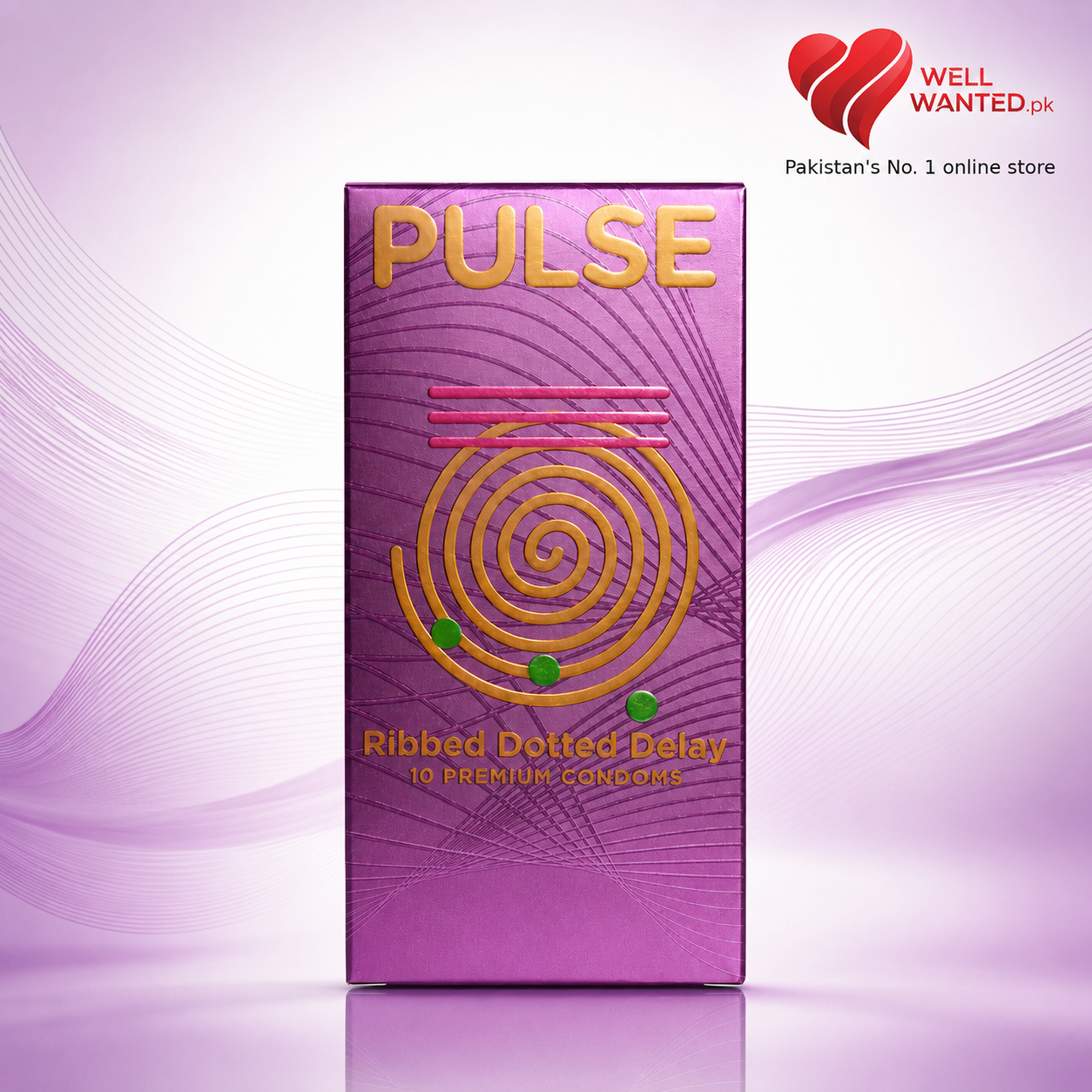 Pulse Ribbed Dotted Delay Condoms (Pack of 10) - Ultimate 3-in-1 Value Pack