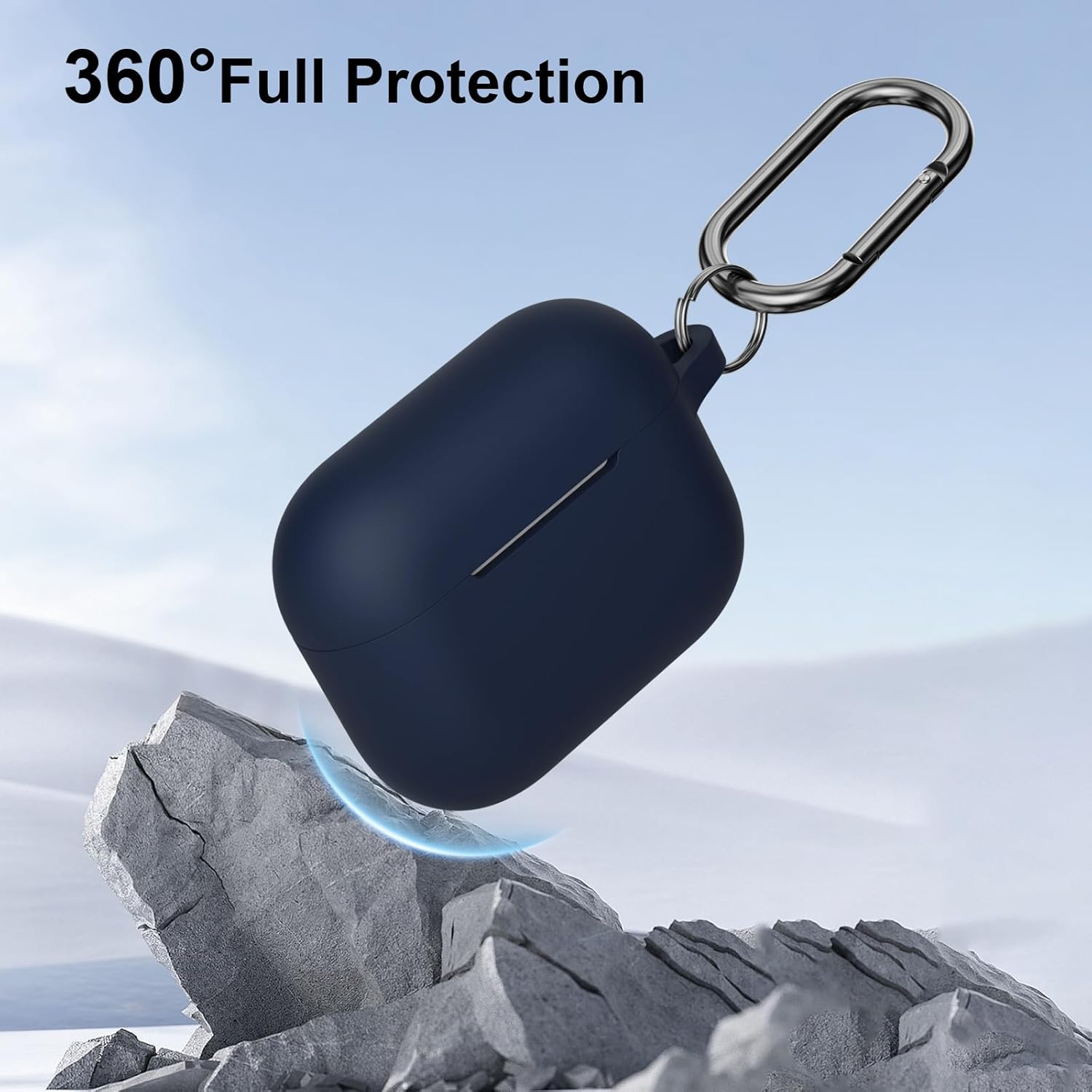 Soft Silicone Case – Soft Silicone Protective Cover with Keychain, Shockproof, Dustproof, Anti-Slip, Wireless Charging Compatible – Fits Pro 1st & 2nd Generation