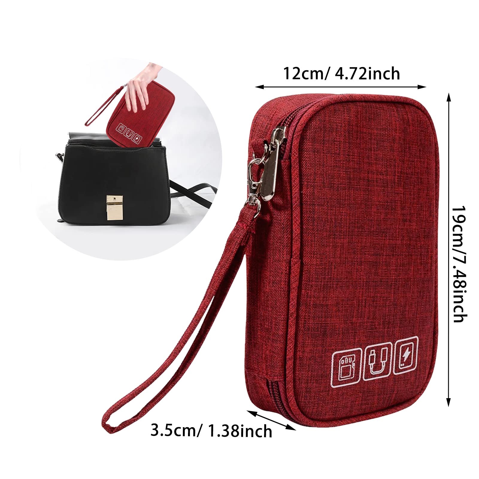 Travel Tech Organizer Pouch – Universal Cable & Gadget Storage Bag for Chargers, Hard Disks & Accessories-Portable Electronic Accessories Organizer Bag for Cables, Chargers, Power Banks & Travel Gadgets-Cable, Charger & Device Organizer Bag