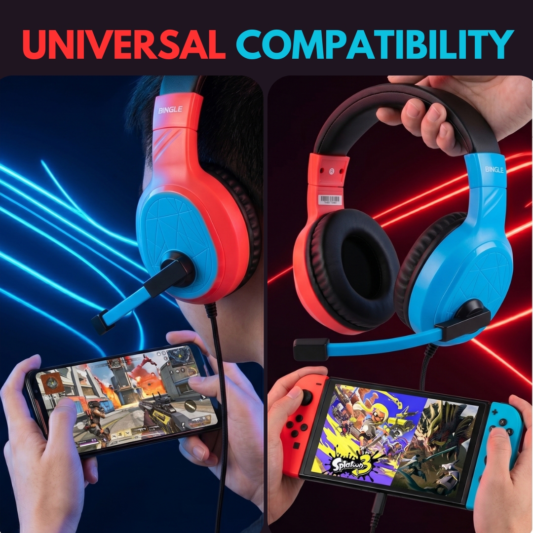 RGB Gaming Headset with Microphone Wired  3D Stereo Surround Sound Over-Ear Headphones for PC PS5 Xbox Nintendo Switch  Noise-Canceling Comfortable Durable Clear Audio Gear – Abid Store