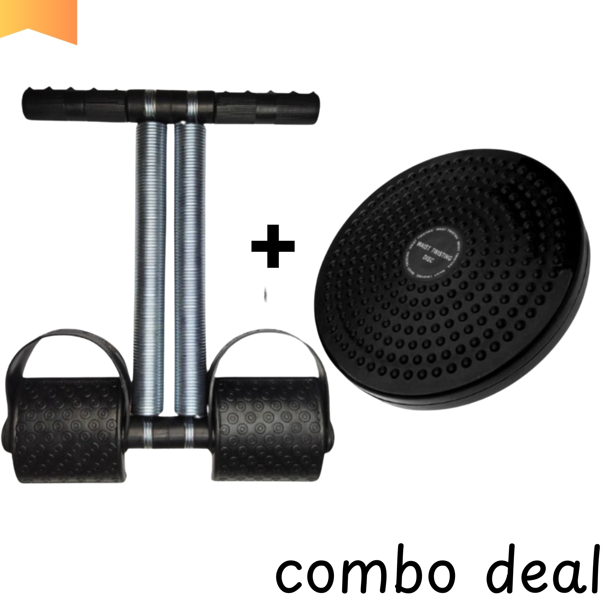 COMBO DEAL TWISTER EXERCISE MACHINE ABS ROTATING DISC AND DOUBLE SPRING TUMMY TRIMMER HOME GYM FITNESS EQIUPMENT