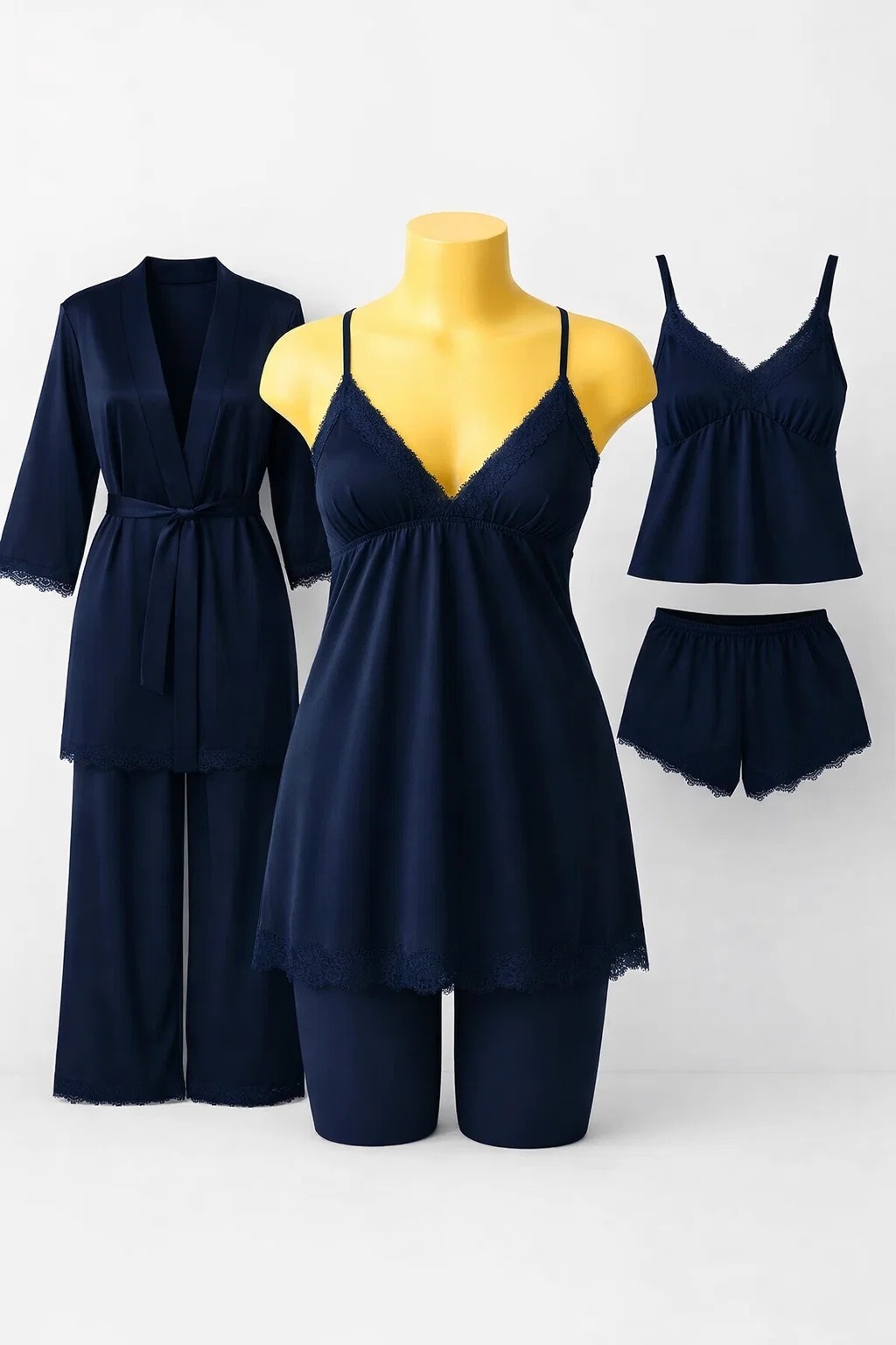 Nighty Sleepwear Silk Satin night dress Lingerie Set With Robe and Short Gown , Night Wear For Women , Beautiful Night Dress , Sleepwear Nighty Bridal for Ladies and Girls for Night Wear