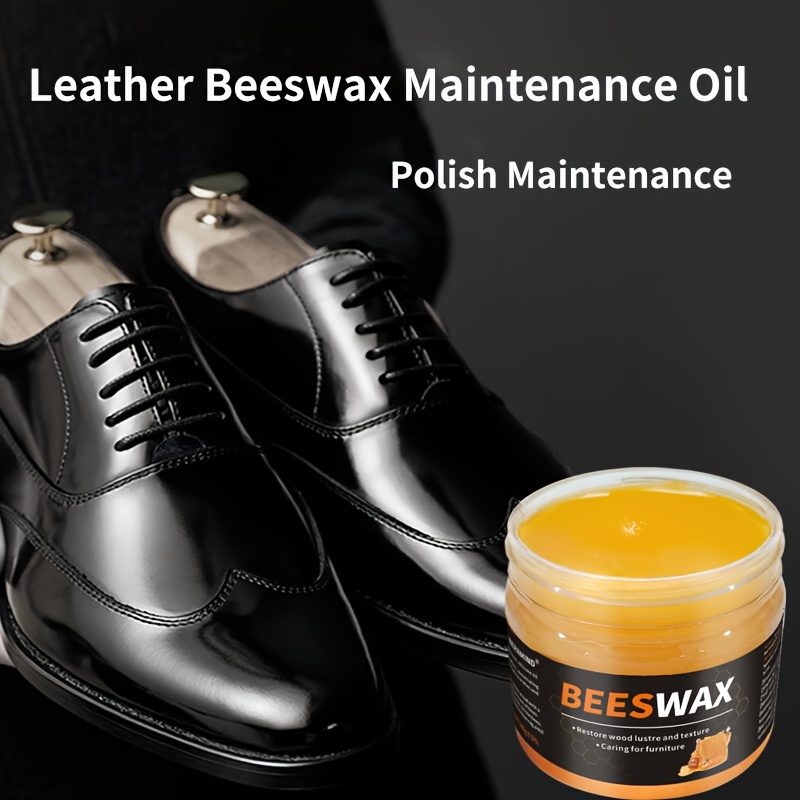 "Premium Beeswax Shoe Polish & Care Oil – Universal Color for Faux Leather – Quick Shine & Deep Nourishment for Shoes, Bags, Jackets, Sofas & All Faux Leather Goods – Restores, Protects & Moisturizes