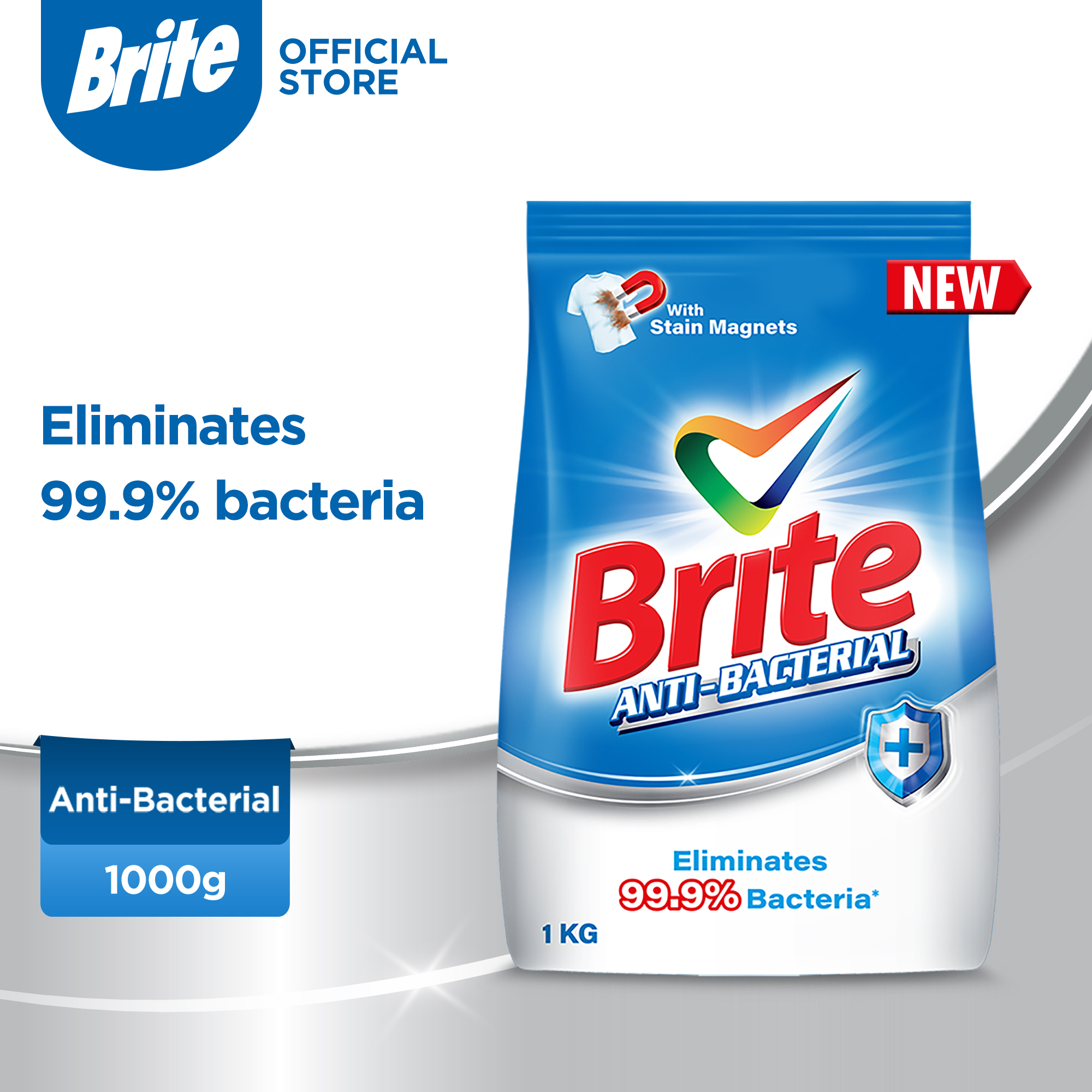 Brite Anti-bacterial 1kg - Detergent Washing Powder