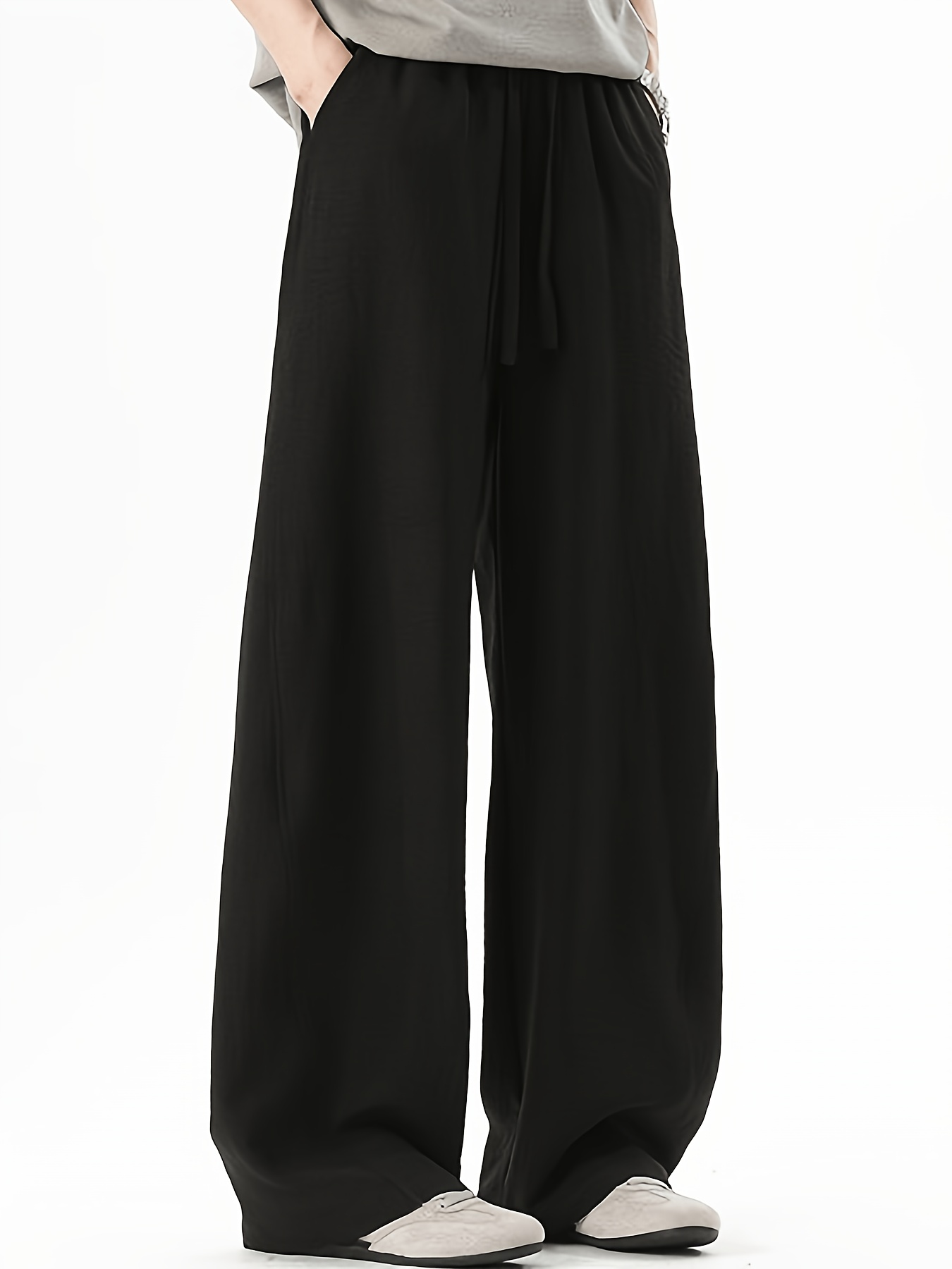 New Style Korean Wide Leg Pants for Men | Vintage Casual Trousers | Loose Fit Draped Straight Wide Leg Long Pants