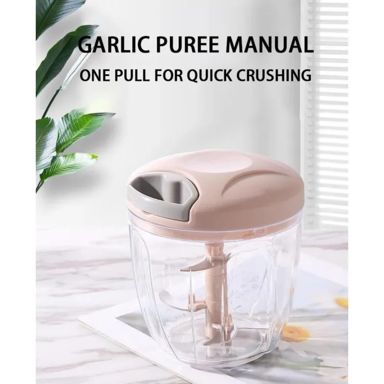 900ml Manual Garlic Press Garlic Grinding Chopper Pull Rope Food