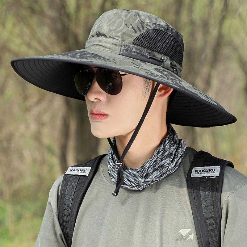 Hat Men's Summer Fisherman Hat Big Brim Sun Protection Fishing Sun Hat Wide  Brim Outdoor Mountaineering Face Cover Sun Hat