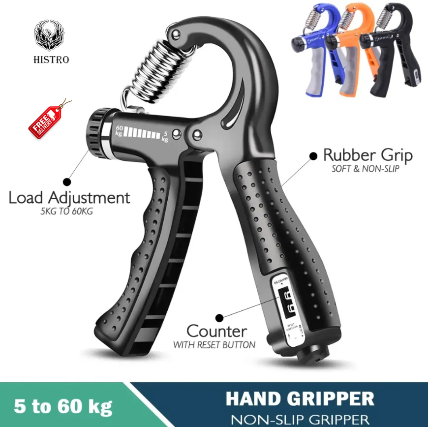 Adjustable Hand Grip Strengthener – Portable Hand Exerciser with Wrist Strap, Forearm & Finger Strength Trainer for Fitness Gym Physical Therapy, Non-Slip Durable Grip