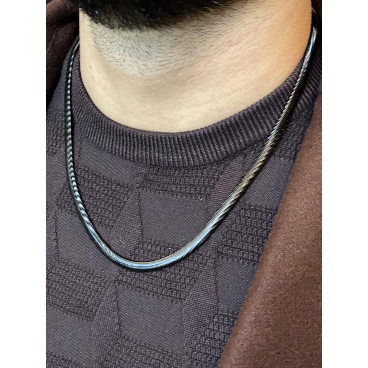Snake Chain Silver Life Time Color Warranty 100% Stainless Steel, No Fade/Rust Necklace 9mm Bone Blade Necklace /60cm (22Inches) Jewelry Gift