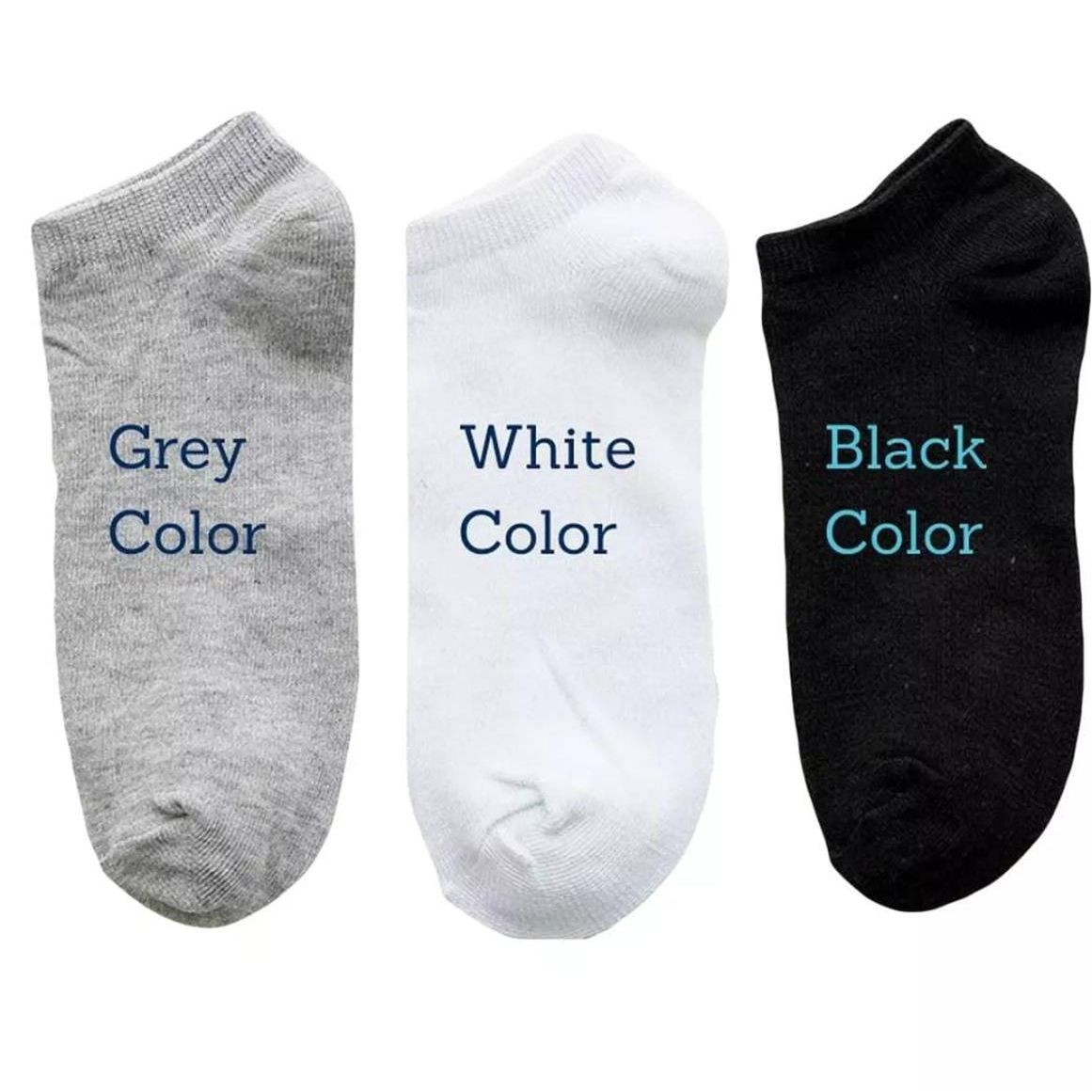 3 Pairs Cotton Ankle Socks For Men Women - Random colors