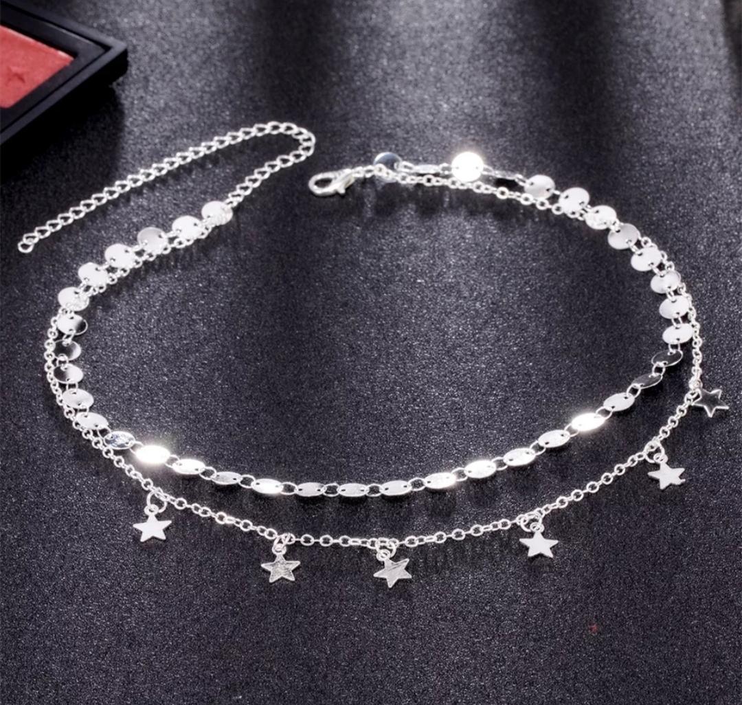 Silver - Multi- Layer Coin Star Chain Choker Necklace - CIN52 | Daraz.pk